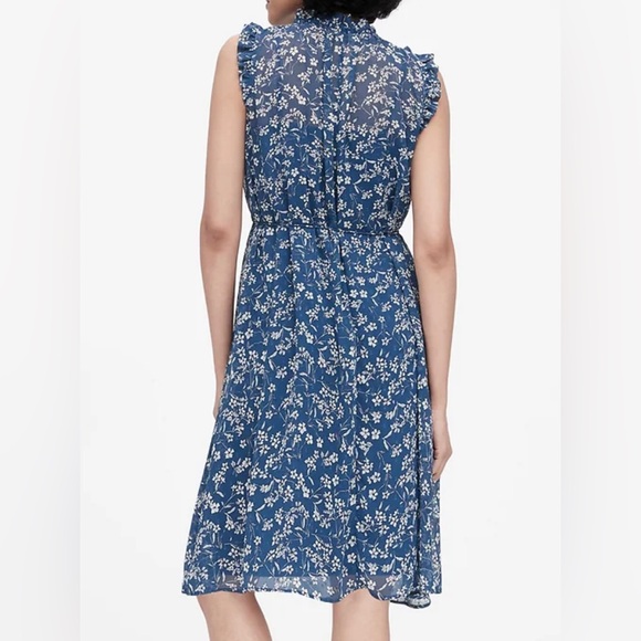 Banana Republic Blue Floral Dress Size 0 - Picture 2 of 8